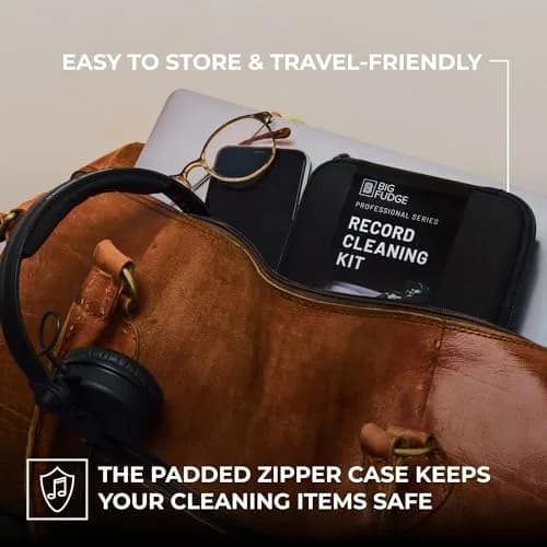 Big Fudge Record Cleaning Kit Professional Series - Vinyl Record Cleaner - Includes Vinyl Brush, Cleaning Fluid, Stylus Gel, Velvet Brush, Padded Case thumbnail 5