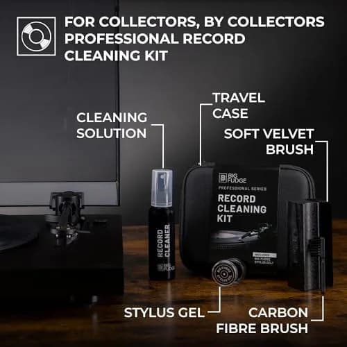Big Fudge Record Cleaning Kit Professional Series - Vinyl Record Cleaner - Includes Vinyl Brush, Cleaning Fluid, Stylus Gel, Velvet Brush, Padded Case thumbnail 2