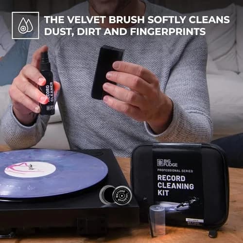 Big Fudge Record Cleaning Kit Professional Series - Vinyl Record Cleaner - Includes Vinyl Brush, Cleaning Fluid, Stylus Gel, Velvet Brush, Padded Case thumbnail 3