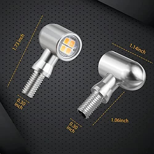 QUASCO LED Motorcycle Turn Signal Lights Universal Mini Blinkers with 8mm Bolt, Red Light, Chrome Housing | 12V DC thumbnail 6