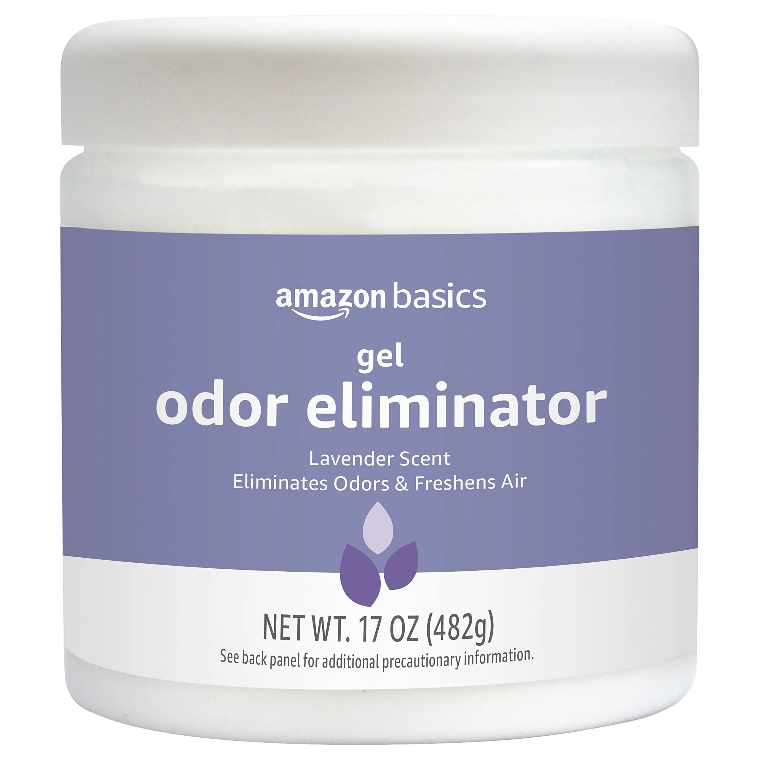 Amazon Basics Gel Odor Eliminator Lavender Scent 473ml (17 Oz) | Activated Charcoal Freshener