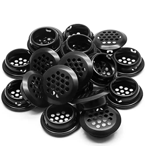 Piutouyar 25mm Air Vents Round Soffit Vents, Black | Stainless Steel Circular Vent Mesh for Kitchen & Wardrobe thumbnail 1