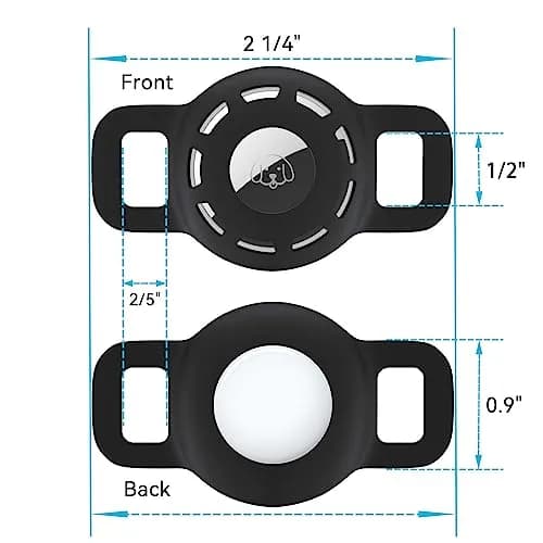 THXSBUDDY Air Tag Cat Collar Holder 2 Pack | Fits Collars Up to 0.5 Inch, Black thumbnail 3