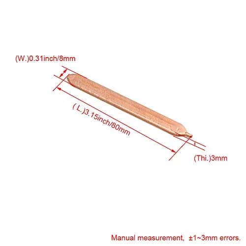 BQLZR Copper Heat Pipe 4PCS Flat Heat Sink 8x0.8x0.3cm | Long-lasting Copper CPU Tube thumbnail 4