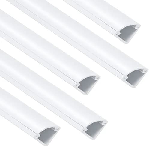ZhiYo Corner Cable Hider 85in (2.16m) Total Length | Paintable PVC Raceway for 1-2 Wires thumbnail 1