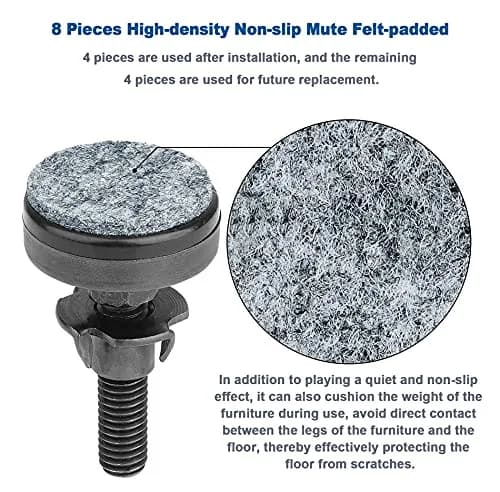 TWIG Furniture Levelers Heavy Duty Leg Levelers 8 Pack Support 1320LBs Large Base Black | Adjustable Furniture Feet thumbnail 3
