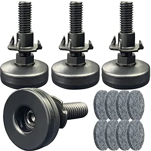 TWIG Heavy Duty Furniture Levelers 3/8-16 Threaded Large Base Black | Adjustable Table & Chair Feet thumbnail 1