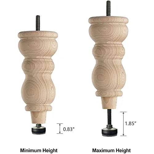TWIG Heavy Duty Furniture Levelers 3/8-16 Threaded Large Base Black | Adjustable Table & Chair Feet thumbnail 4