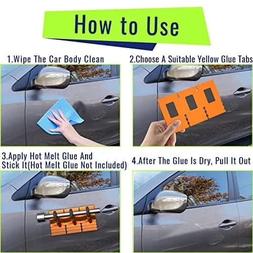 HiYi Car Dent Repair Tool Kit with Yellow Glue Tabs & Dent Lifter | 10-Piece Set thumbnail 3