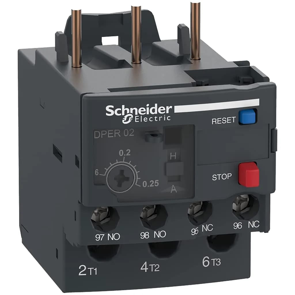 Schneider Electric DPER02 Thermal Overload Relay 0.16-0.25A | Air Conditioner, HVAC, Compressor Protection - main product image