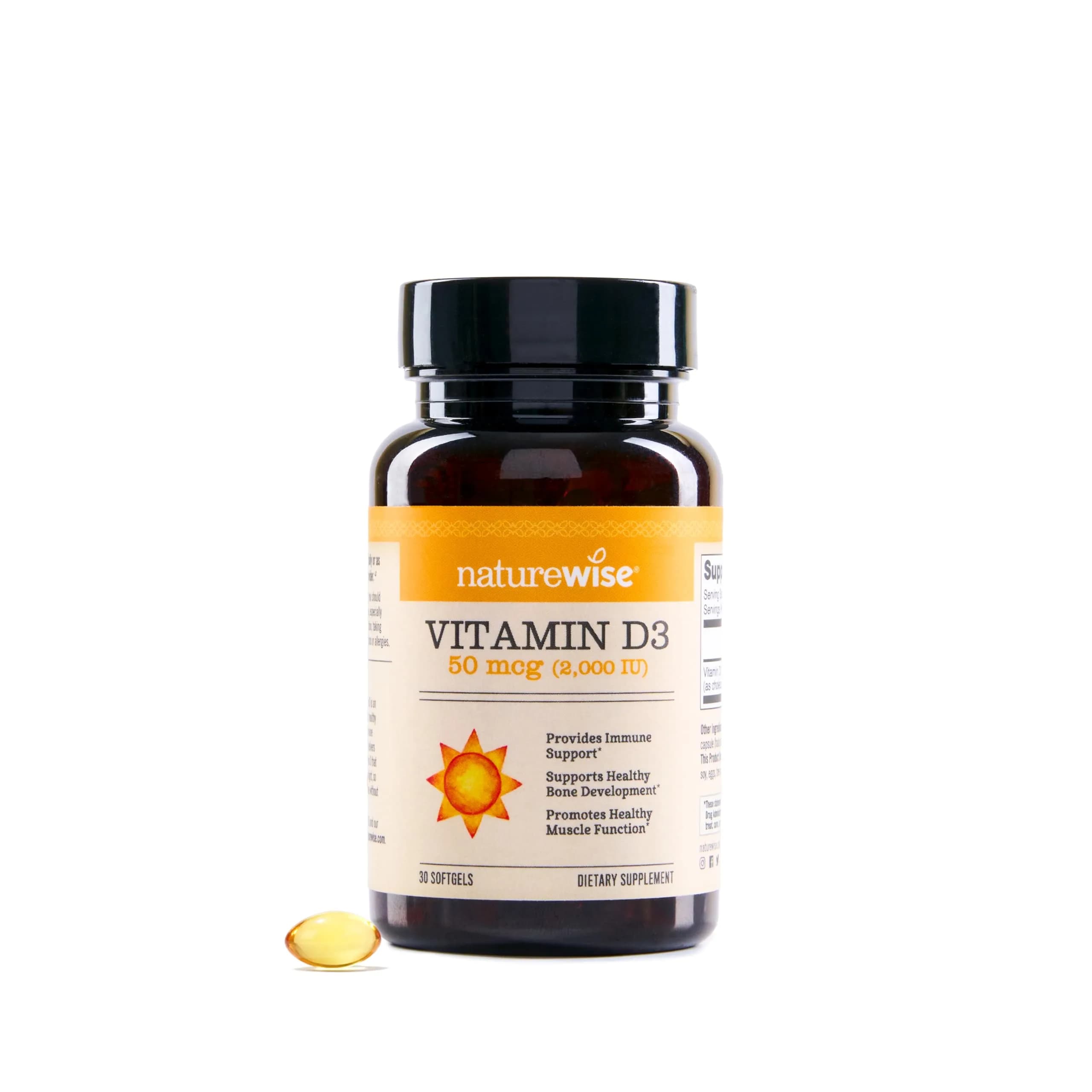 NatureWise Vitamin D3 2000 IU Softgels | Bone & Immune Health Support