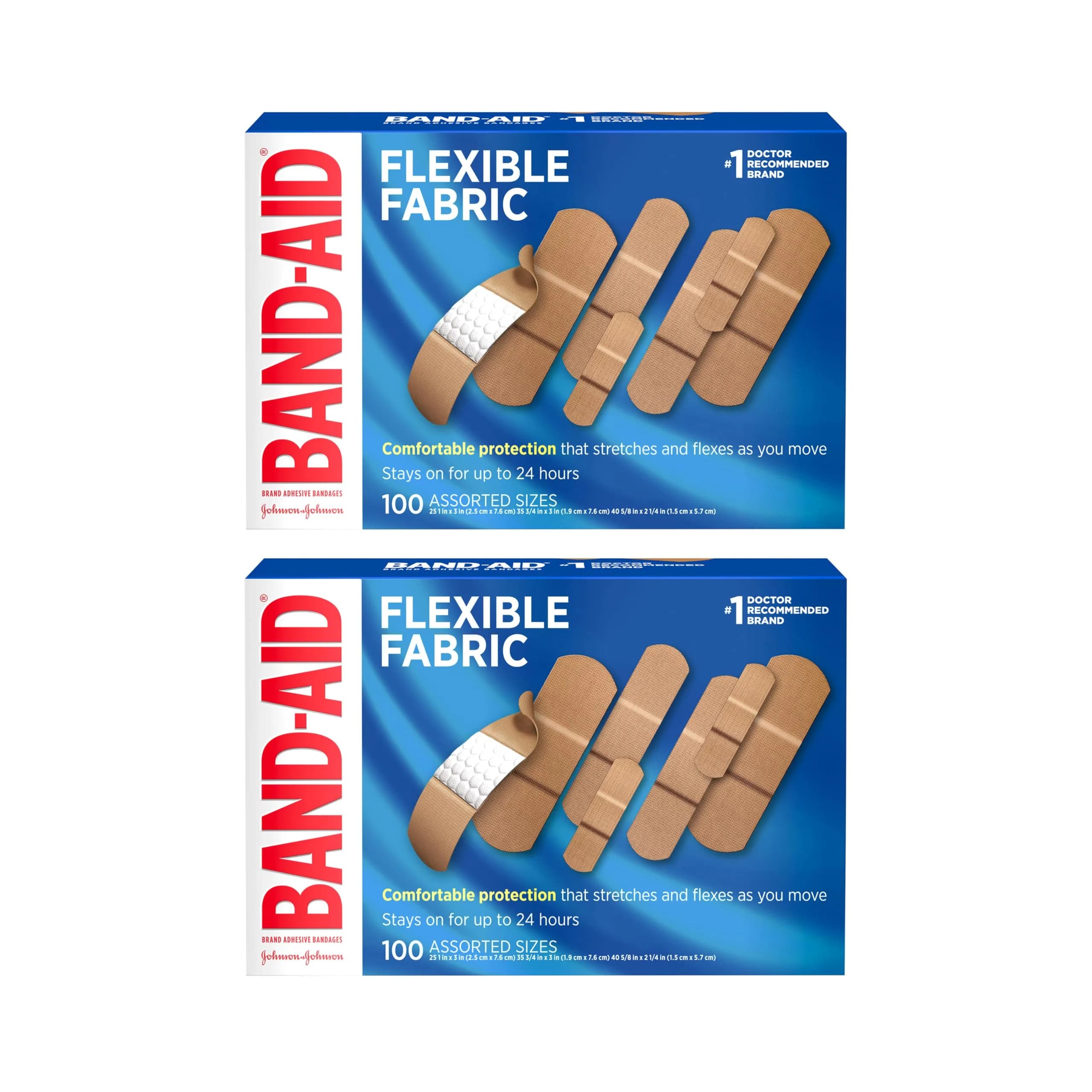 Band-Aid Flexible Fabric Adhesive Bandages 200 Count | Trusted Wound Care for Minor Cuts & Scrapes