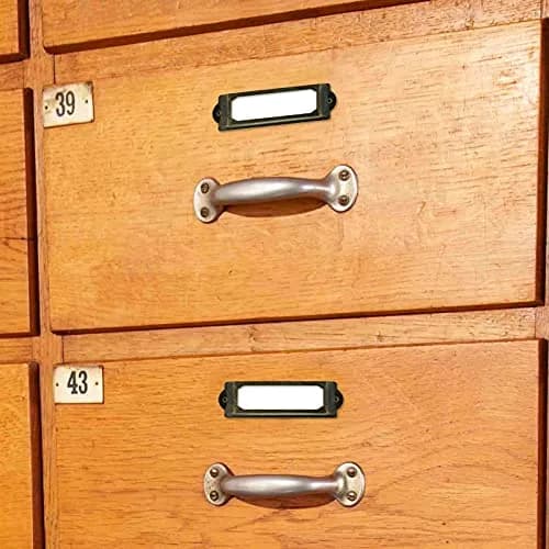 Rierdge Antique Label Holder 59.4mm (2.34 Inch) Bronze, 30 Pcs | Retro Iron Drawer Pulls for Cabinets & Boxes thumbnail 7