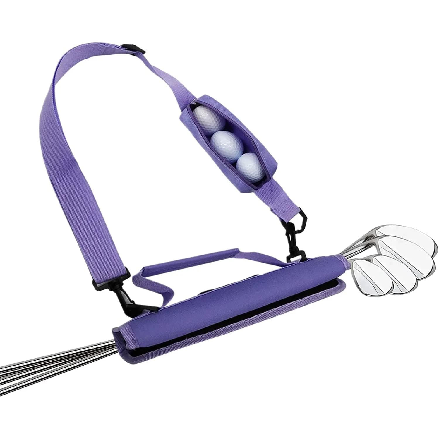 Scott Edward Lightweight Sunday Golf Bag with Stand & Adjustable Strap, 7 Dividers (Purple) — Purple