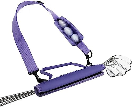 Scott Edward Lightweight Sunday Golf Bag with Stand & Adjustable Strap, 7 Dividers (Purple) thumbnail 1