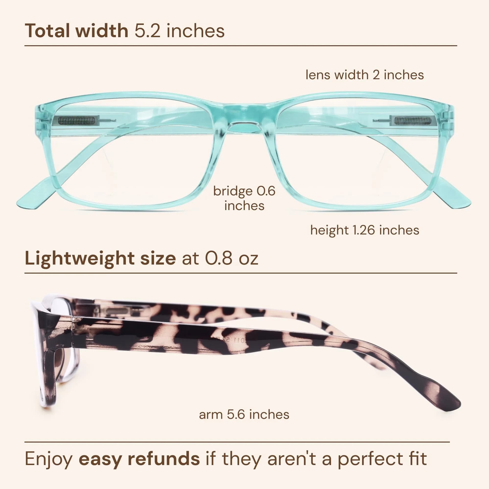 Gaoye Blue Light Blocking Reading Glasses 5-Pack Mix Color 2, 3.5 Diopter | Lightweight Spring Hinge Readers thumbnail 6