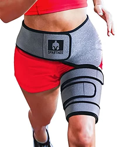 Sparthos Sciatica Brace Hip & Groin Compression Wrap for Left Leg - Gray/Black thumbnail 1