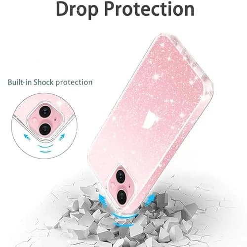 JJGoo Compatible with iPhone 13 Case, Clear Glitter Soft TPU Shockproof Bumper Cover, Sparkle Bling Sparkly Slim Women Girls Phone Case for iPhone 13, 6.1inch thumbnail 6