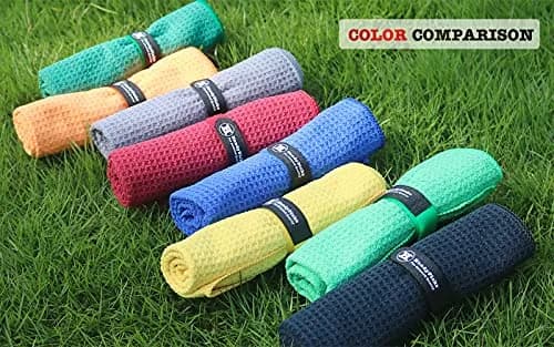 Handy Picks Microfiber Golf Towel 40.64cm (16") x 40.64cm (16") | Pack of 3 with Carabiner Clip & Waffle Pattern thumbnail 4