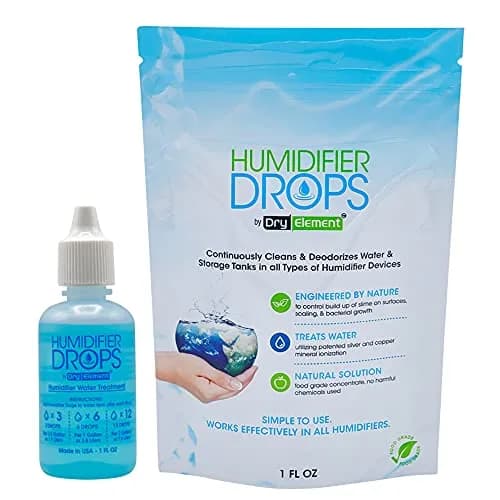 Dry Element Humidifier Drops 1 Fl Oz | Premium Food Grade Concentrate, Slows Residue & Scaling, Freshens Water, 100+ Day Supply, Made in USA thumbnail 1