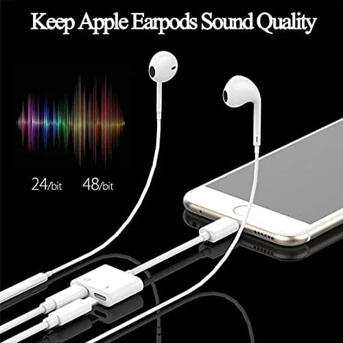 DESOFICON Dual Lightning Adapter Splitter 5 inches (12.7 cm) | Charge & Listen Simultaneously thumbnail 5
