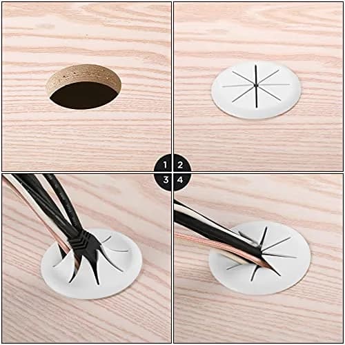 HYCC 2 Pack 2 Inch Flexible Desk Grommet | Organize Wires & Cables Effectively thumbnail 5