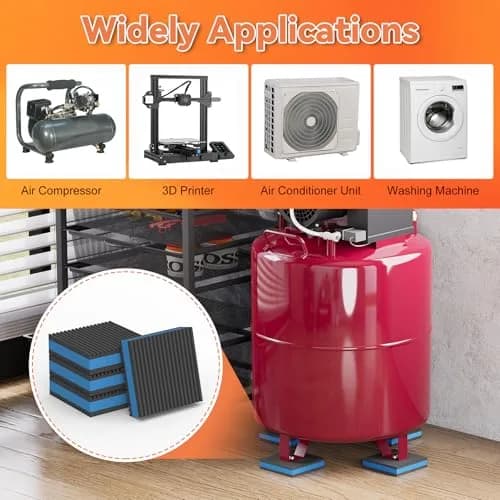 GCGOODS Rubber Anti-Vibration Pad 4" x 4" x 7/8" Heavy Duty Rubber with Blue EVA Center for HVAC, Air Compressor, Washer & Dryer thumbnail 8