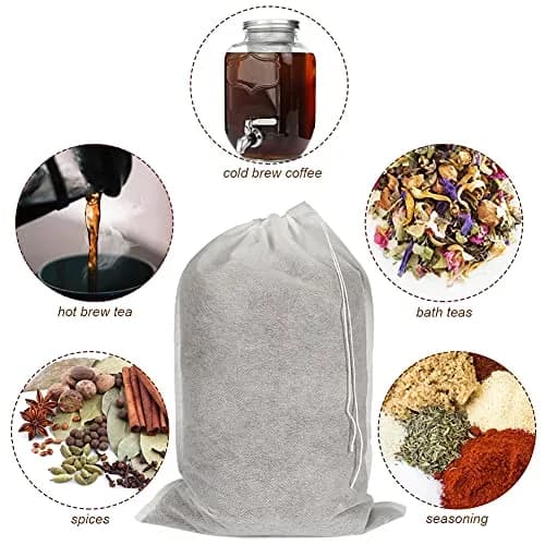 HRX Package Disposable Cold Brew Bags 8x12 inch (20x30cm) - 50 Count | Fine Mesh for Smooth Cold Brew Coffee & Tea thumbnail 6