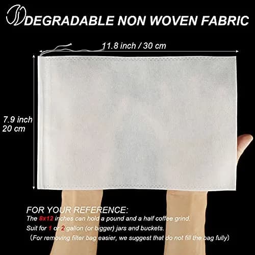 HRX Package Disposable Cold Brew Bags 8x12 inch (20x30cm) - 50 Count | Fine Mesh for Smooth Cold Brew Coffee & Tea thumbnail 2