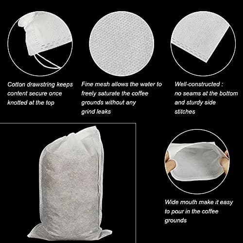 HRX Package Disposable Cold Brew Bags 8x12 inch (20x30cm) - 50 Count | Fine Mesh for Smooth Cold Brew Coffee & Tea thumbnail 3