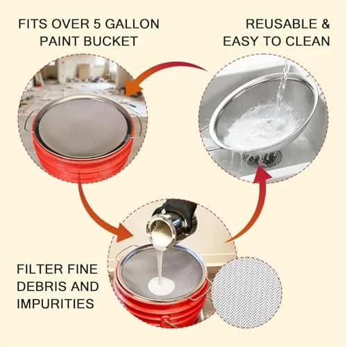 ZHUITU Fine Mesh Paint Strainer 60 Mesh Stainless Steel 5 Gallon Bucket | Ultra-Fine Filter for Paint & More thumbnail 6