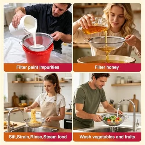 ZHUITU Fine Mesh Paint Strainer 60 Mesh Stainless Steel 5 Gallon Bucket | Ultra-Fine Filter for Paint & More thumbnail 7