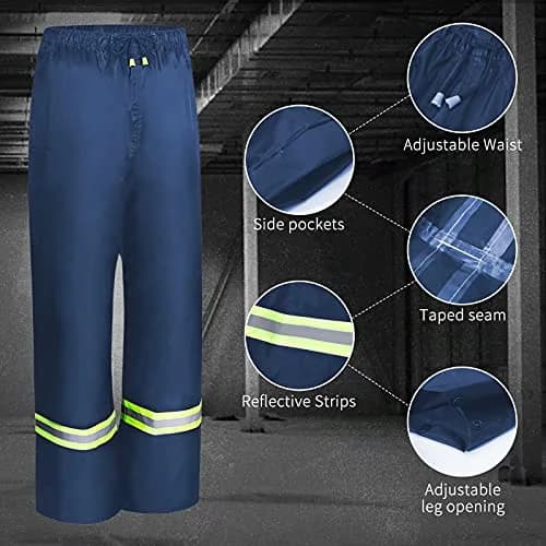 AMKsedom Waterproof Rain Suit for Men & Women | Breathable, Reflective, Lightweight (XXX-Large, Blue) thumbnail 3