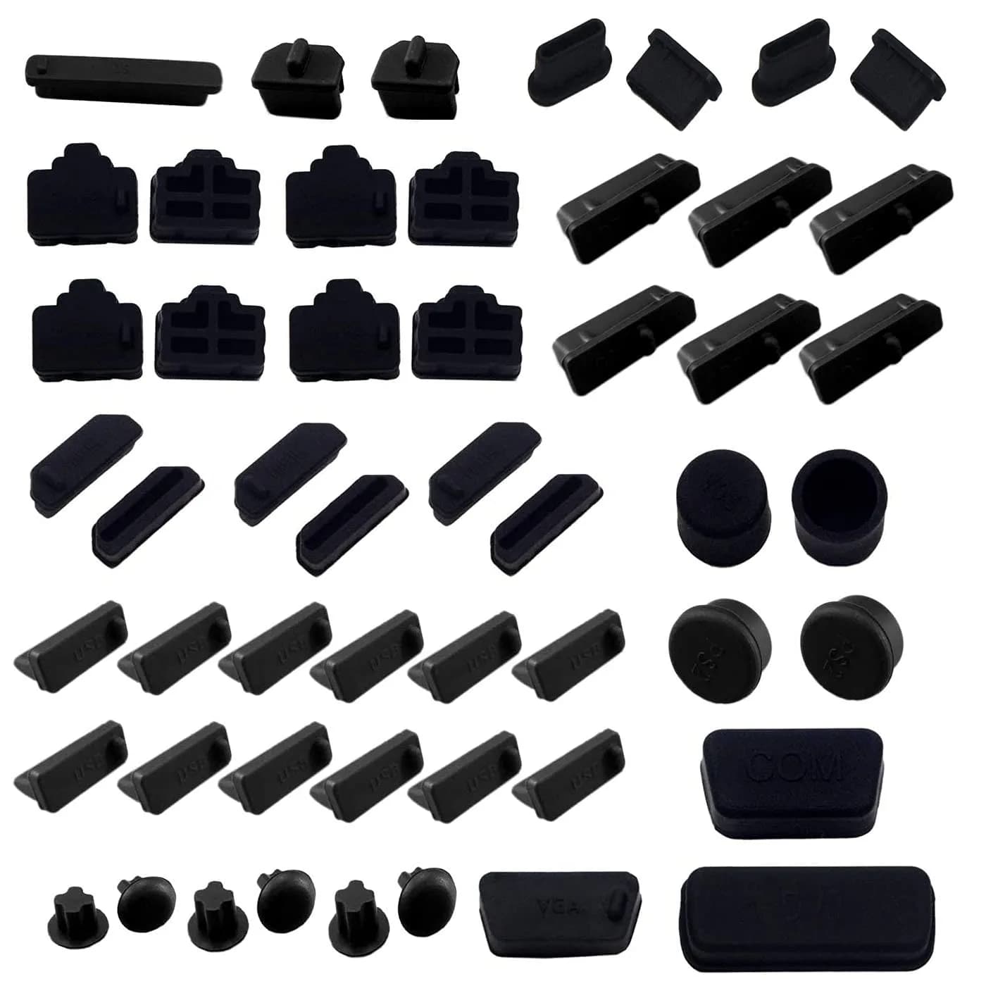 LampVPath Motherboard Anti-Dust Plugs Set | 20 PCS Silicone Port Covers for DDR, PCI, SATA, USB — Laptop