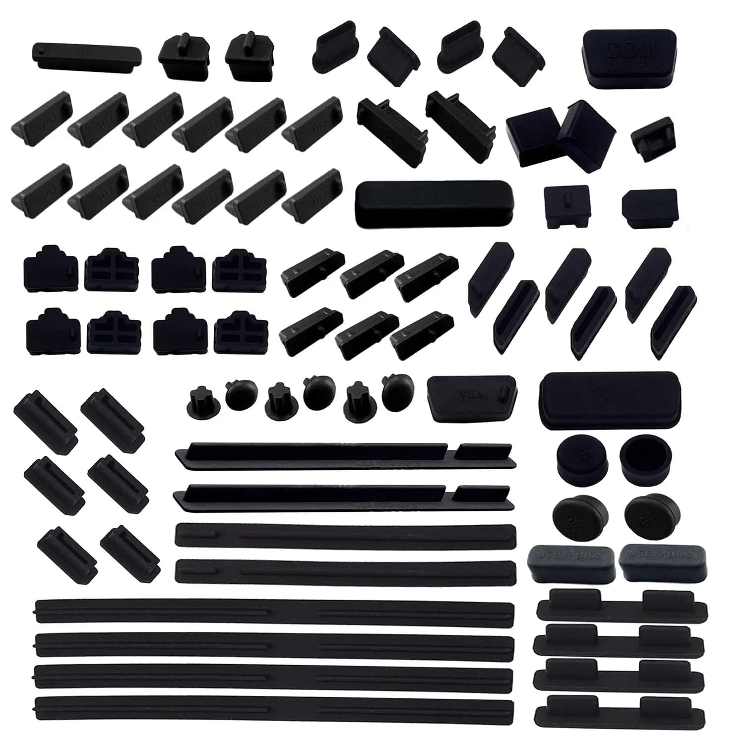 LampVPath 80-Piece Universal Port Dust Plug Kit for Laptops & Motherboards | 25 Types Included - main product image