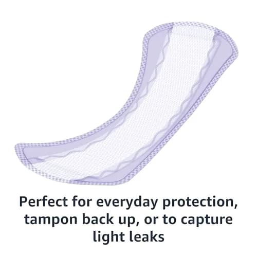 Amazon Basics Daily Pantiliner, Extra Long Length, Thin Feminine Pads for Women, Unscented, Leak Protection, Daily Use, 68 Count | Fragrance-Free thumbnail 5