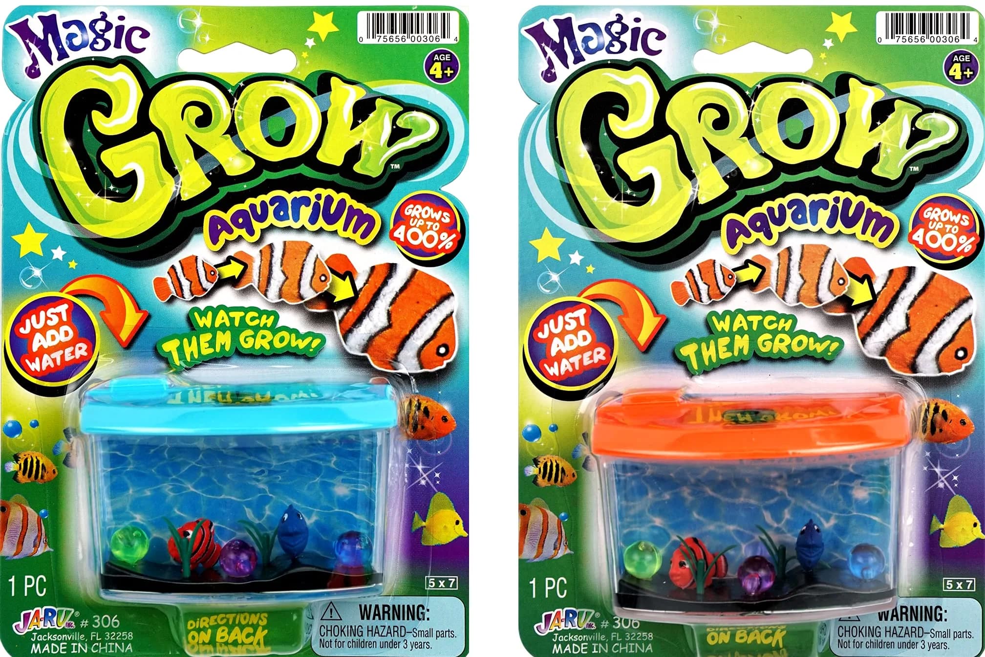 JA-RU Magic Growing Fish Aquarium Toy for Kids - 2 Packs | Educational Sea Creatures - main product image
