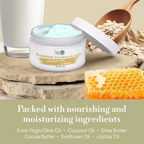 360Feel Oatmeal Milk & Honey Body Lotion 4 Fl Oz | Hydrates Sensitive & Dry Skin All Day thumbnail 4