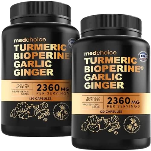 MEDCHOICE 4-in-1 Turmeric Joint Support with Garlic & BioPerine, 120ct | Supports Mobility & Joint Comfort thumbnail 1
