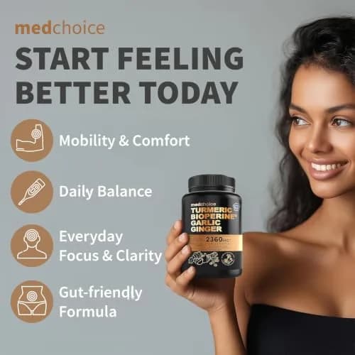 MEDCHOICE 4-in-1 Turmeric Joint Support with Garlic & BioPerine, 120ct | Supports Mobility & Joint Comfort thumbnail 4