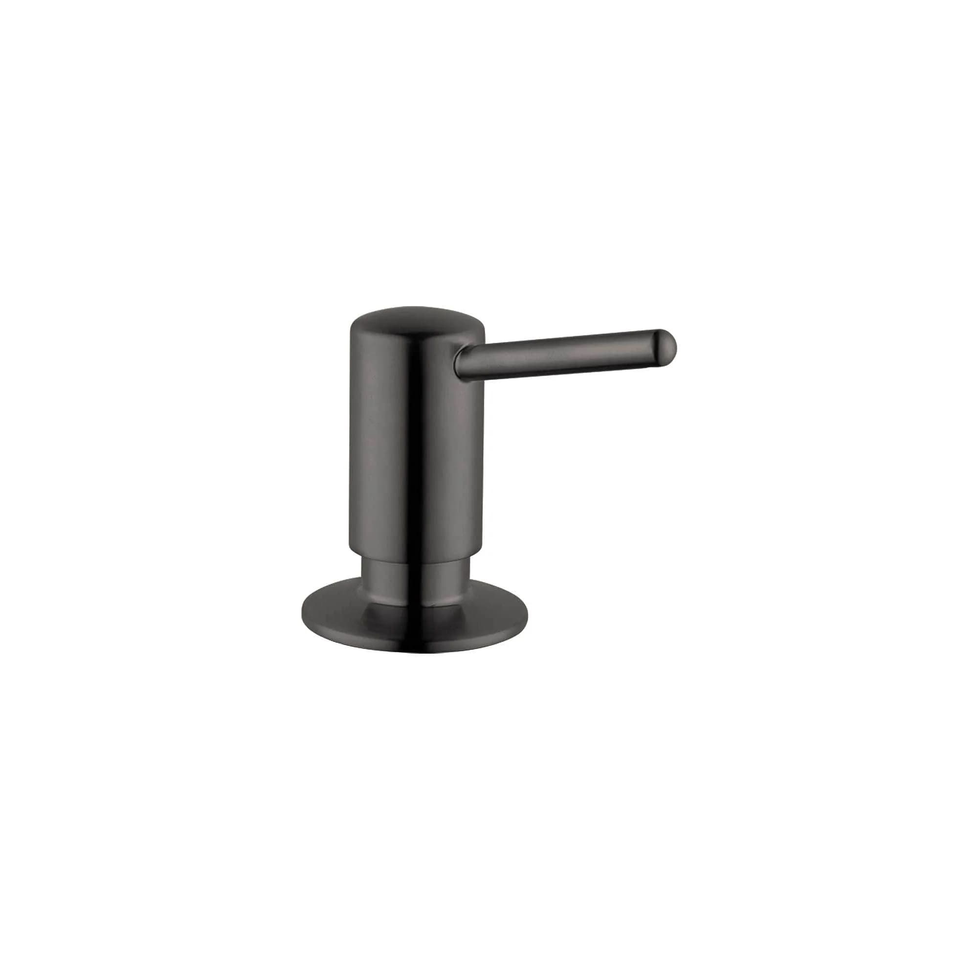 hansgrohe Brushed Black Chrome Pump Dispenser 156ml (5.5 Fl Oz) | Contemporary Modern Kitchen Sink Accessory