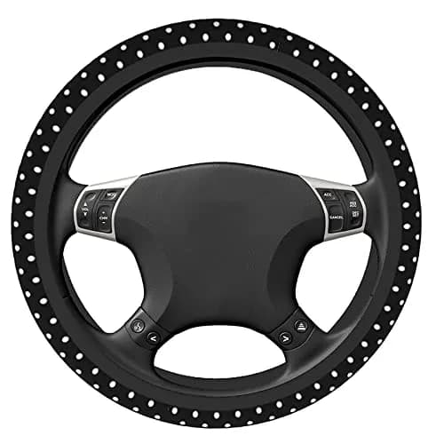 KUOAICY Black and White Polka Dot Steering Wheel Cover | Non Slip Neoprene 15 inch | Universal Fit for Women Men thumbnail 6