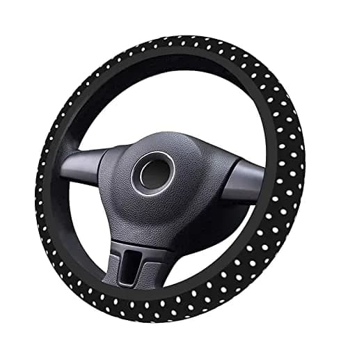 KUOAICY Black and White Polka Dot Steering Wheel Cover | Non Slip Neoprene 15 inch | Universal Fit for Women Men thumbnail 7