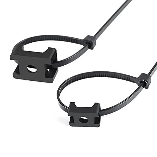 XHF Cable Zip Tie Saddle Mounts Base 8" Nylon Black | Organize Cables Indoors & Outdoors thumbnail 3