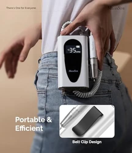 MelodySusie MM400C Cordless Nail Drill 35,000 RPM | 15+ Hour Battery Life, 400 gf·cm Torque, Low Heat & Vibration thumbnail 2