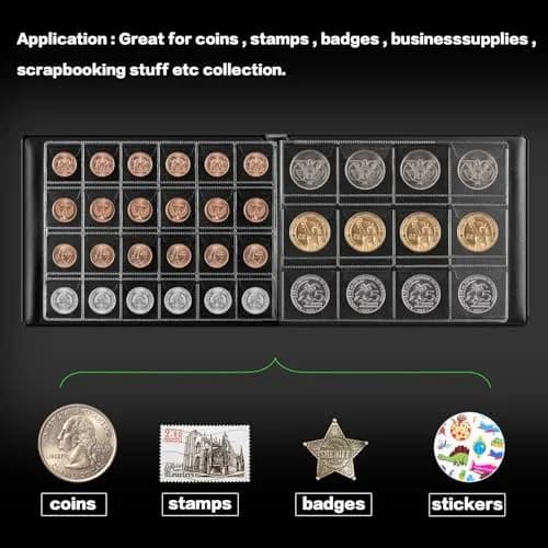GWCASE Coin Collection Book Holder Albums for Collectors, 312 Pockets | Classic Black Display Album thumbnail 2