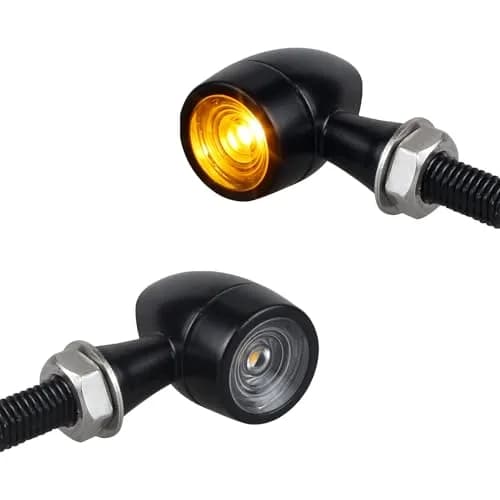 QUASCO Mini LED Motorcycle Turn Signal Lights with 8mm Mounting Bolt | Amber Light, Universal Fit for 12V DC Systems thumbnail 1