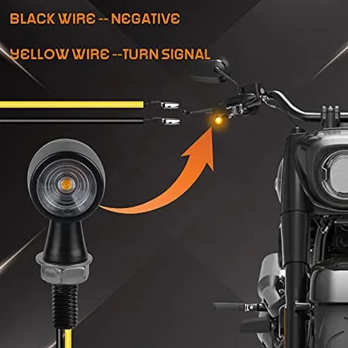 QUASCO Mini LED Motorcycle Turn Signal Lights with 8mm Mounting Bolt | Amber Light, Universal Fit for 12V DC Systems thumbnail 3