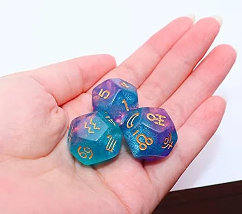 CREEBUY Astrology Dice 3 Pieces | Polyhedral Constellation Divination Astro Dice Large thumbnail 6
