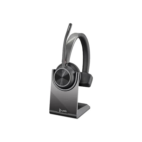 Poly Voyager 4310 UC Wireless Headset + Charge Stand | Single-Ear Bluetooth Headset with Noise-Cancelling Mic & USB-C Adapter thumbnail 1